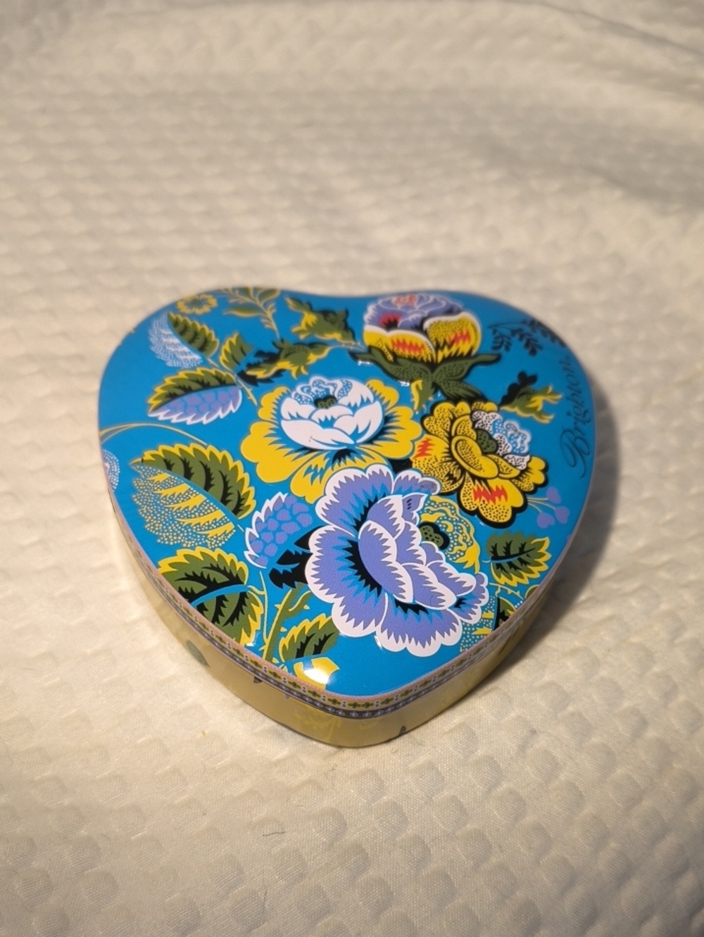 Brighton Blue Floral Heart Tin Box